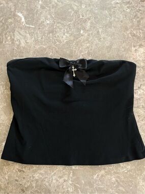 grunge emo tube top with crosses y2k